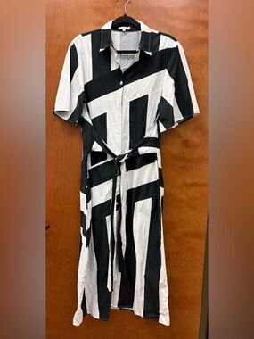 France’s Valentine Amanda Cotton Poplin Shirtdress Cotton Tie Front/Back Medium